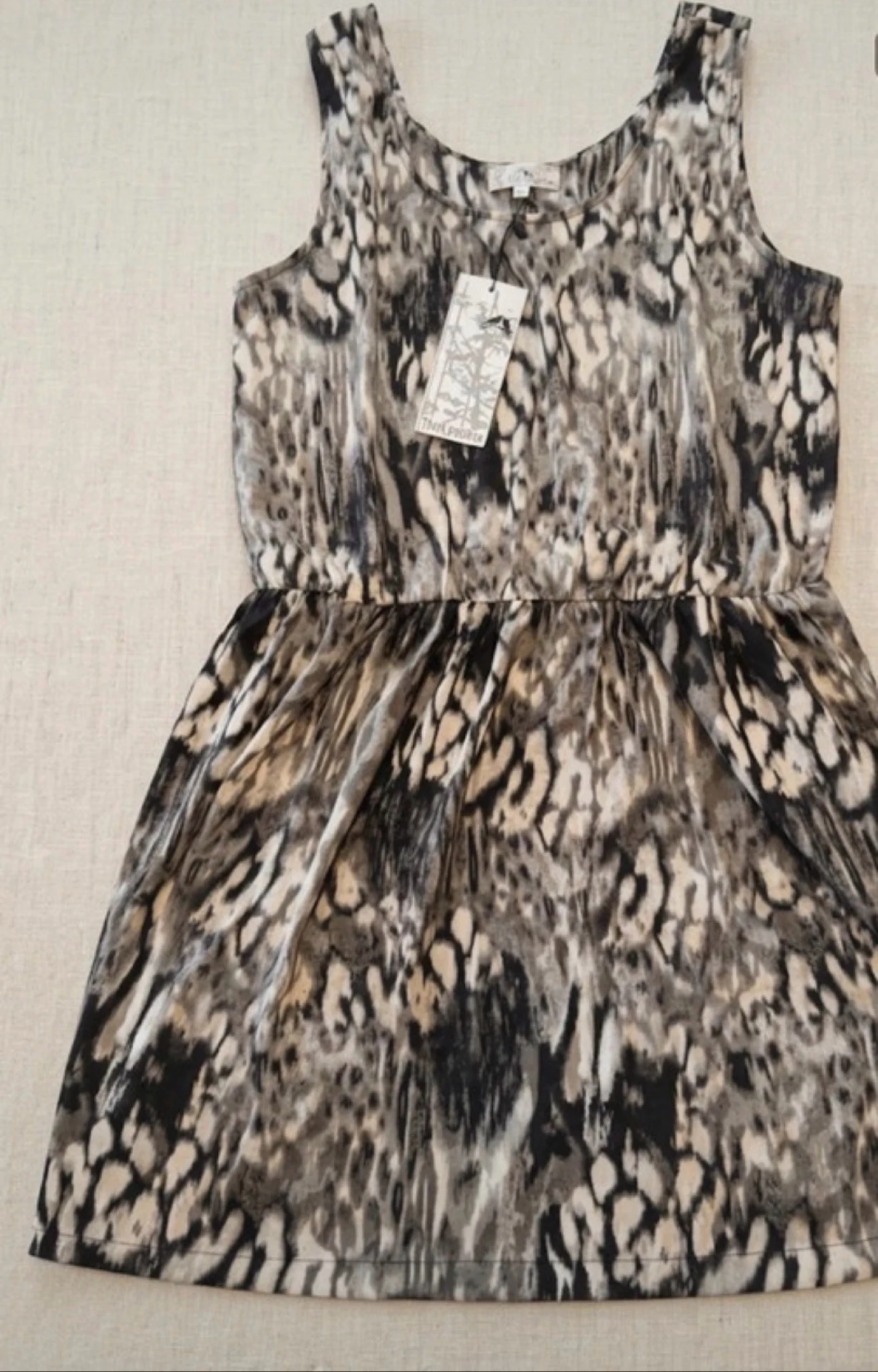 Vestido Think Positive animal print leopardo robe dress jurk XL BNWT